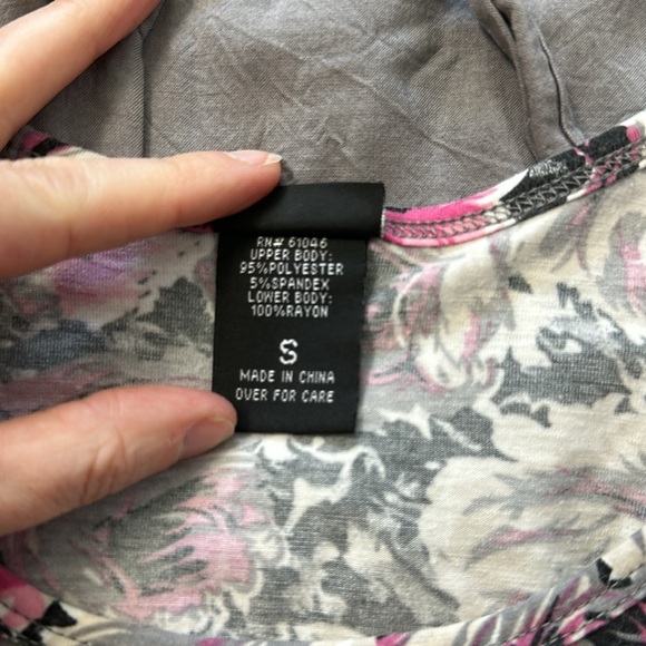 Pink and Grey Flower Tank Dress - Picture 8 of 8